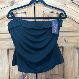 ROMWE Black Strapless Top